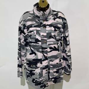 Vintage Urban Snow Black White Gray Reclaimed M-65 Camo Field Coat